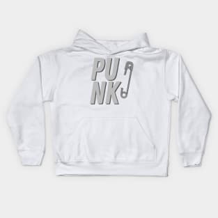 Punk - Safety Pin Typography Design Kids Hoodie